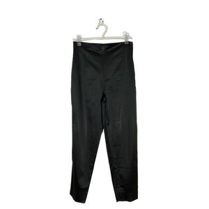 Italian Vintage Oppio black satin stretchy slit sides pants IT 44, US 10